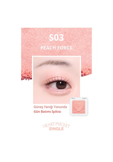 Perıpera Heart Pocket Single S03 Peach Force