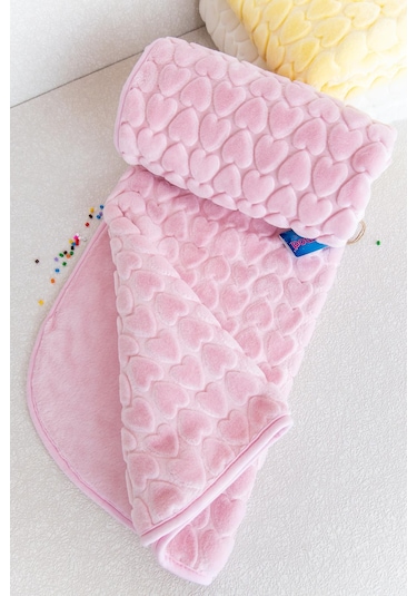 Kalpli Peluş Bebek Battaniyesi Pembe