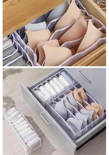 Sütyen Düzenleyici 8 Bölmeli, İç Çamaşırı Sütyen Çorap Katlanabilir Dolap Ve Çekmece İçi Organizer Şeffaf