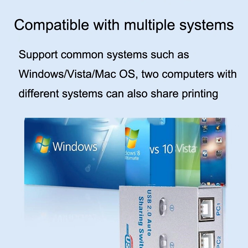 Sones Sw68 2'si 1 Arada Switcher Usb Manuel Baskı Paylaşım Cihazı, Renk: Siyah