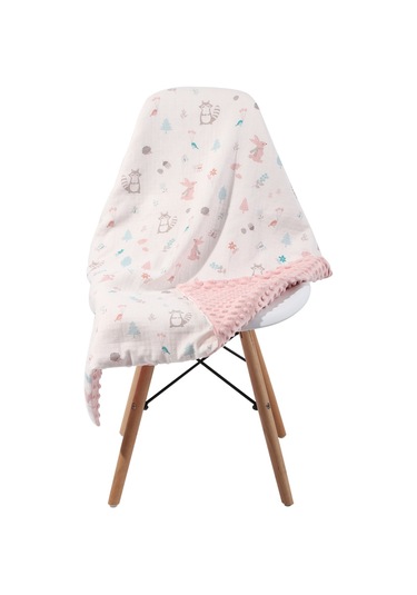 Hangfox Yumuşak Pamuk Bebek Battaniyesi 110x158cm - Nane Desenli, Nemli Ve Konforlu, Bebek Yatağı Araç Seyahat İçin Uygun Çok Renkli