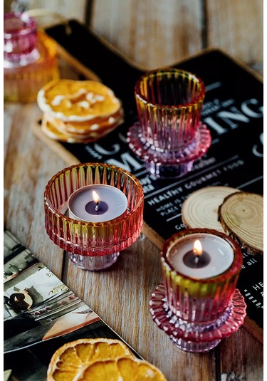 House Axiom 3'lü Cam Mumluk Seti 183366963 Pembe