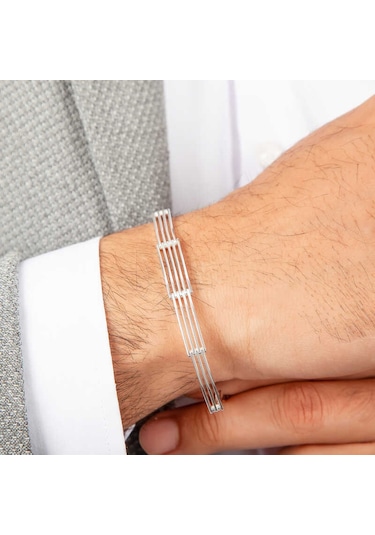 Blackcraft 925 Ayar Gümüş Parçalı Erkek Bileklik Bc-01c3fb Renkli