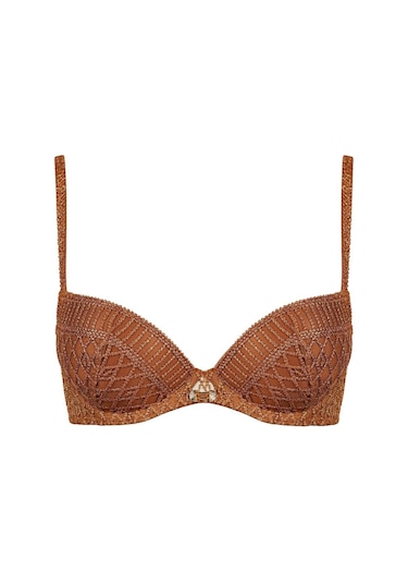 Aubade Vibes Push - Up Sütyen, Şık Altın Detaylı, Transparan Işlemeli