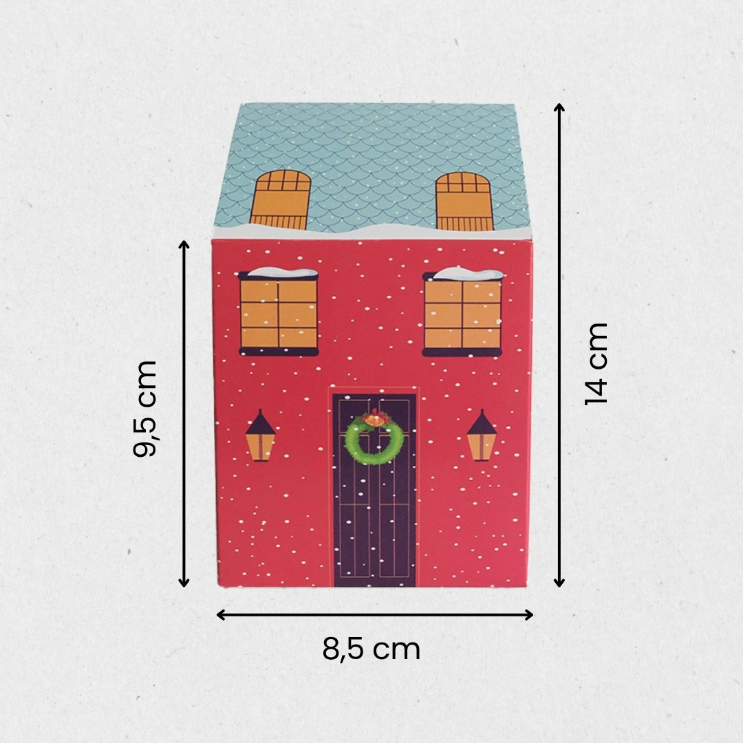 Yılbaşı Ev Tasarımlı Kutu Çanta Seti, Parti, Hediye Çantası, 12li