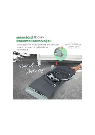 Huggy Wave Bebek Hareket Ettikçe Sallanabilen Müzikli Anakucağı