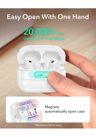 Apple AirPods Uyumlu Pro 3 2025 Pulse Flicklock Manyetik Kılıf Beyaz
