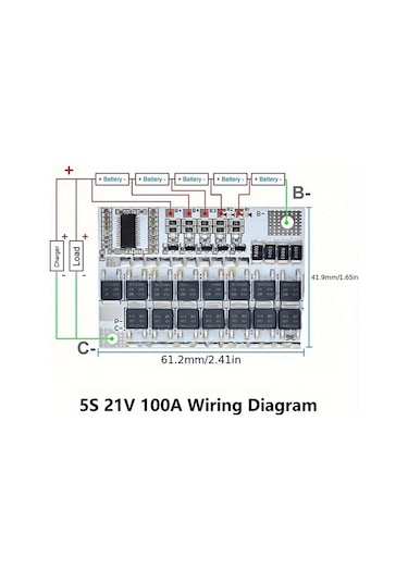 Motion003 5 Adet 5s 21v 100a Lı-ıon Lmo Bms Li-polymer Lityum Pil Koruma Devresi Asiri Sarj Sicaklik Sensoru