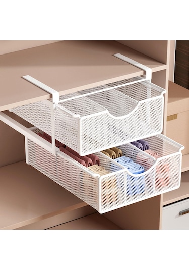 Homyl Raf Altı Depolama Sepeti Ofis Kitaplık Dolap İçin Basit Beyaz