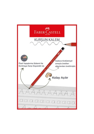 Faber-castel Kurşun Kalem Mercanlı Köşeli 105 2160000 Mavi 12'li Mavi