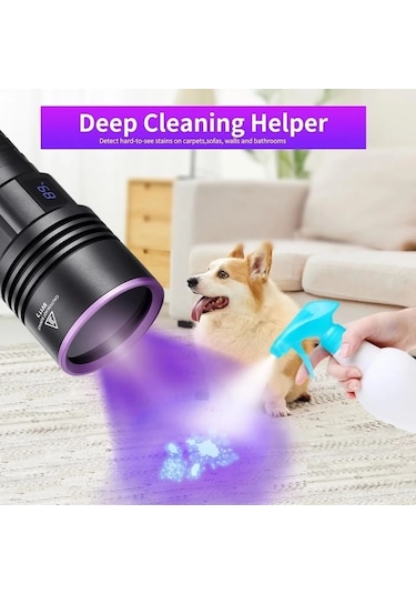 Profesyonel 90watt Uv 365nm Değerli Taş Tespit Powerbank & Led Fener Siyah