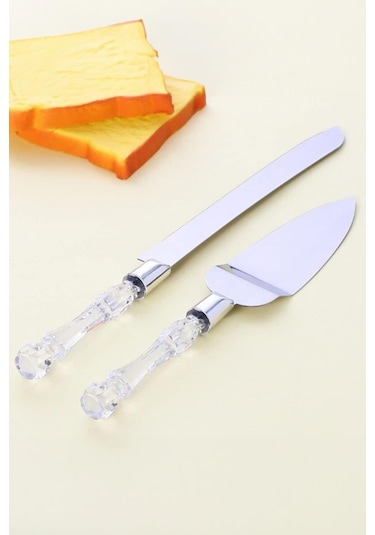 2 Li Paslanmaz Çelik Pasta Servis Seti Spatula Seti Standart