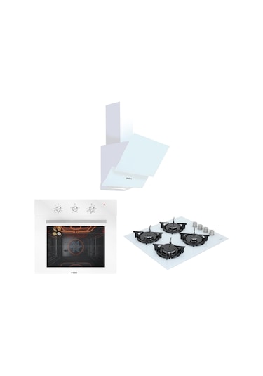 Ukinox Yoga - Felix 60 - Hawk Modern 60 Beyaz Ankastre Set