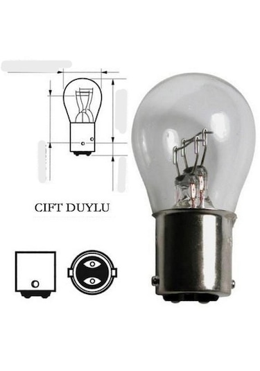 Stop - Sinyal Ampülü 12v 21/5w Çift Duy Düz Tırnaklı