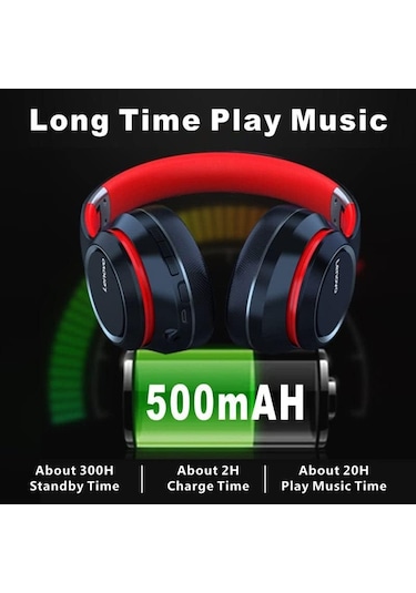 Hd200 Kablosuz Bluetooth 5.0 Kulak Üstü Kulaklık Siyah