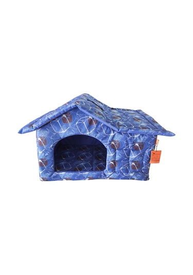 Lavista Çatılı Kedi ve Köpek Evi Mavi Küp Dış Mekan