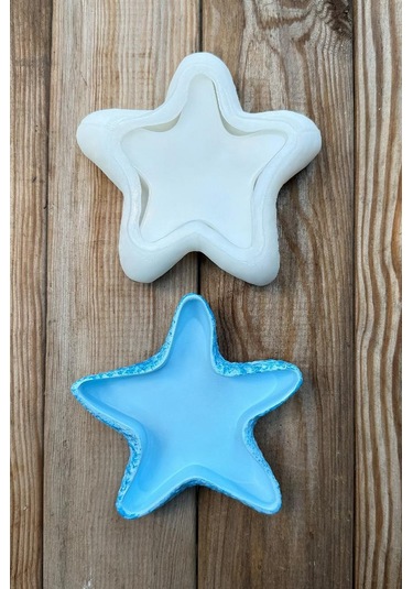 Deniz Yıldızı Silikon Kap Kalıbı Beyaz