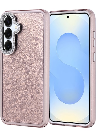 Galaxy S24 Plus Kılıf Taşlı Tasarımlı Zore Kapi Kapak Gold