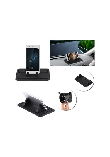 Geeroyoo Siyah Silikon Araç Telefon Tutucu: Sağlam Tutma, Esnek Kanca Tasarımı, Kolay Temizleme - Araç Ve Masaüstü Kullanıma Uygun