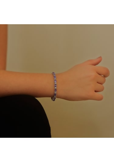 Lova Pırlantalı Oval Ametist Bileklik -  4080006