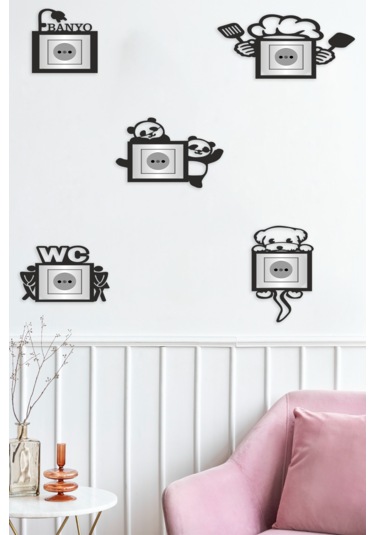 Priz Çerçevesi 5'li Mdf Duvar Dekorasyon Ürünü