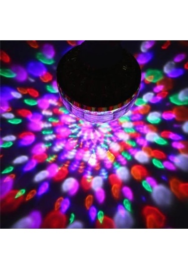 Youtek E27 Rgb Led Devirli Kristal Top Işığı 6w - Parti, Disco, Noel İçin Otomatik Döner Sahne Aydınlatması