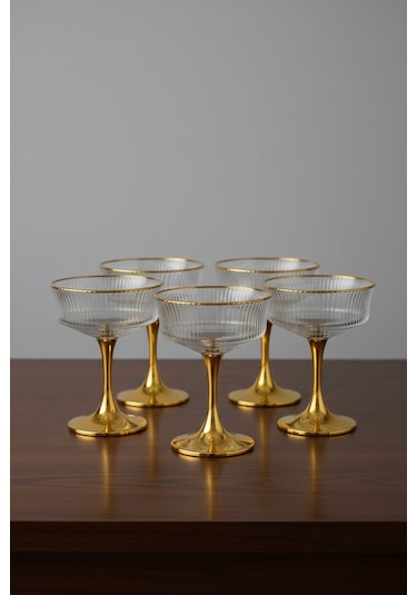 Line Metal Ayaklı Sunumluk 6 Lı Gold Altın
