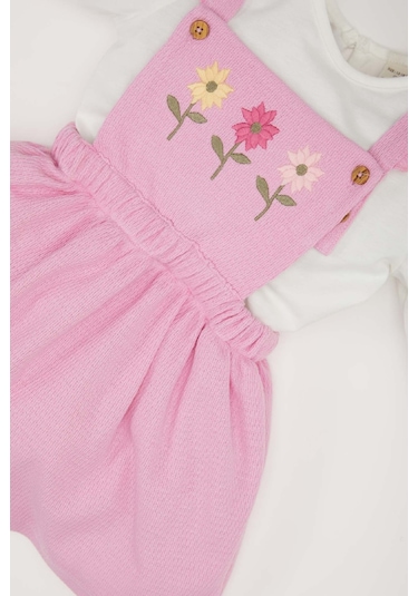 DeFacto Kız Bebek 2'li Takım Bisiklet Yaka Uzun Kollu Üst Askılı Salopet Elbise D9326A525SPPN444 Pembe DeFacto Kız Bebek 2'li Takım Bisiklet Yaka Uzun Kollu Üst Askılı Salopet Elbise D9326A525SPPN444 Pembe