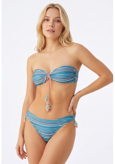 Nbb Bayan Püskül Detaylı Straplez Bikini Mayo 51640 Çok Renkli