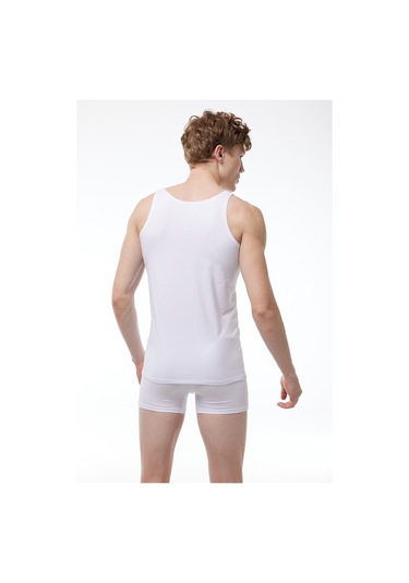 Malabadi Erkek Beyaz Ince Askılı Iz Yapmayan Modal Atlet 013 Beyaz