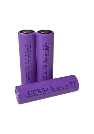 18650 3.7v Volt 2450 Mah 12c Lityum Şarj Edilebilir 10 Adet Pil Batarya