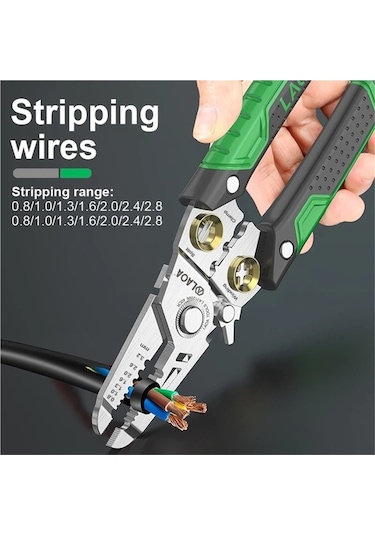 Jialan Tel Sıyırma Pense Çok Fonksiyonlu Elektrikçi Kablo Kesme A