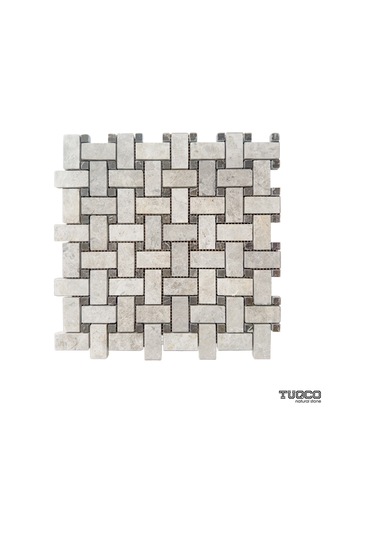 Tuqco Doğal Taş Tundra Gri - Emperador Basket Cilalı Mermer Mozaik
