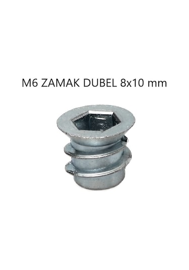 Metal Dübel Mobilya Bağlantı Zamak Vida Yuvası M10 10x25 10 Adet