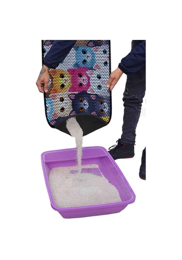 Aktunç Elekli Tuvalet Desenli Önü Kedi Kumu Paspası 60x120 Cm Desen 10