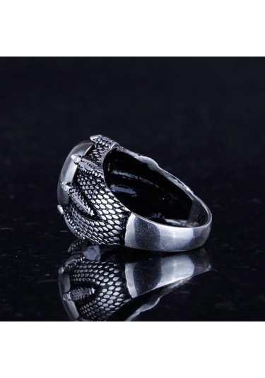 925 Ayar Gümüş Pençe Yüzük İle Gerçek Doğal Pirita Taşı El Yapımı Yüzük İle Aslan Zenginliği Ve Koruma Gümüş