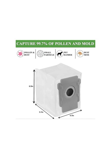 Roomba Robot Süpürge Toz Torbası, 3'lü Paket, İrobot Modelleri I7, I7+, I3+, I6+, I8+, S9+ İle Uyumlu B Inox