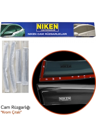 Niken Dacia Sandero 2022+ Kromlu Cam Rüzgarlığı 4 Lü