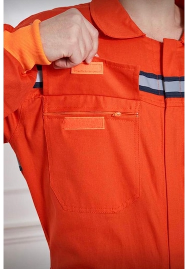 16/12 Gabardin Yazlık Tulum Turuncu