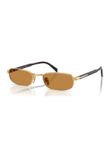 Prada Pr B54s 5ak50p 54 Unisex Dikdörtgen Gold Metal Güneş Gözlüğü Altın