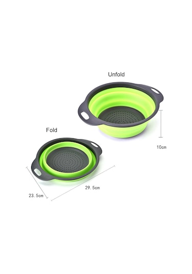 Cbtx Yaratıcı Katlanır Sebze Meyve Depolama Sepeti Organizatör Drenaj Sepeti, L, Boyut: 29.5 23.5 10cm Yeşil