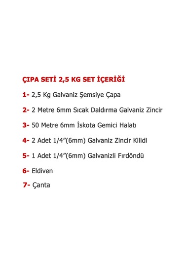 Goldsea Marine Tekne Ve Şişme Bot Için Hazır Çapa Seti Çantalı 2.5 Kg