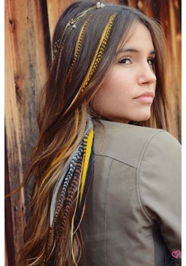 Prodiva Gerçek Sülün Tüyü.Saç Aksesuarı 14 Lü Karışık Renkler