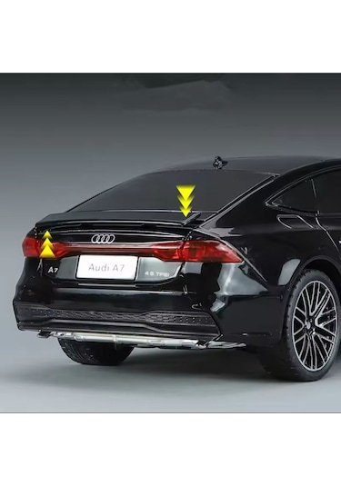 Scowetto Audi A7 Araba Siyah 1:24 Diecast Metal Model Araba Koleksiyon Araba 21 Cm Oyuncak Araba
