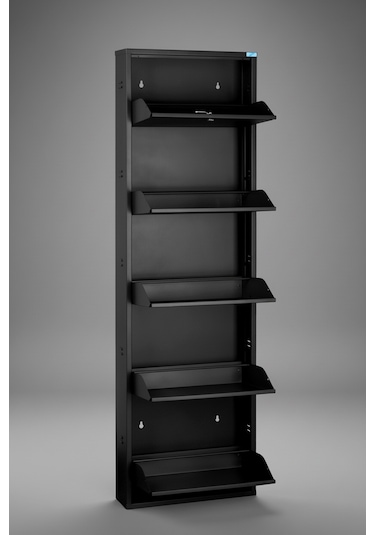 Metal Ayakkabılık 5'li Kilitli Model Siyah