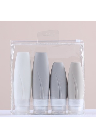Ulzyvf 90ml Seyahat Şampuan Şişesi 4'lü Set - Dayanıklı Silikon Çok Renkli Çok Renkli