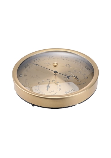 Sones Thb9392 132mm Duvara Monte Dijital Termometre Higrometre Ev Yüksek Doğruluk Basınç Ölçer Hava Hava Ölçüm Aleti Barometre Altın