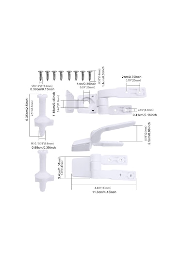 Suntek 2 Parça Klozet Menteşesi Bağlantı Parçaları Tuvalet Beyaz