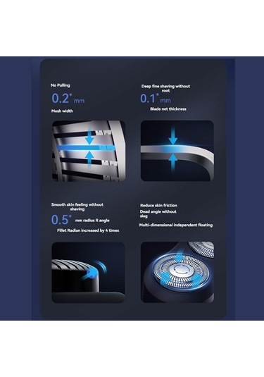 Xıaomı Showsee Turbo Elektrikli Tıraş Makinesi Ikiz Bıçak Kuru Islak Jilet Sakal Düzeltici Kesici Typec Şarj Edilebilir Erkek Jilet Makinesi