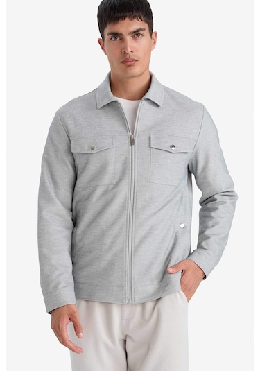 Defacto Slım Fıt Polo Yaka Mont D7533AX25SP Gri